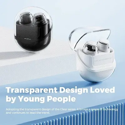 Bluetooth навушники - бездротові tws Soundpeats Clear Dots Pods cream (білі) - фото 7