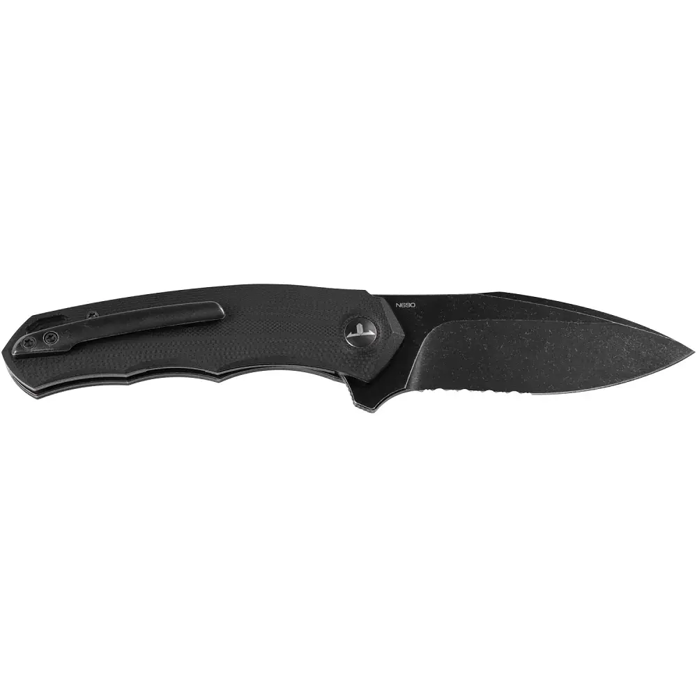 Ніж Cimmerian Knives C1 BSW Half Serrated N690 Black - фото 2