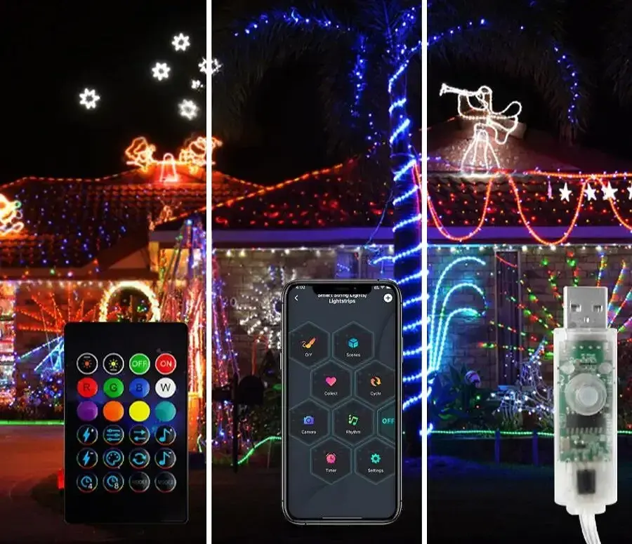 Умная смарт гирлянда Niki Light smart роса rgb управления через смартфон пульт 20 метров 200 лед - фото 3