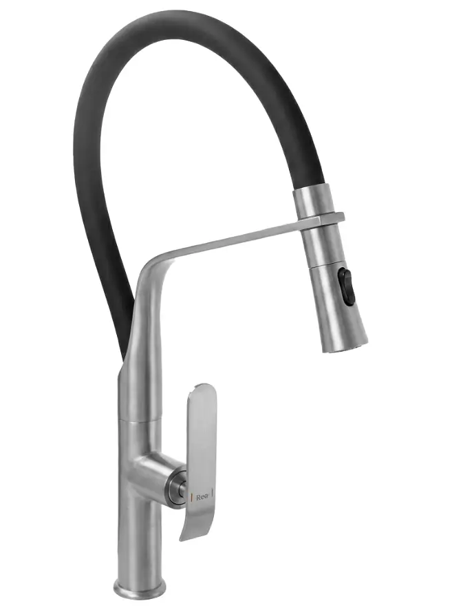 Змішувач для кухні Rea Castor із гнучким виливом black nikiel brushed REA-B4322