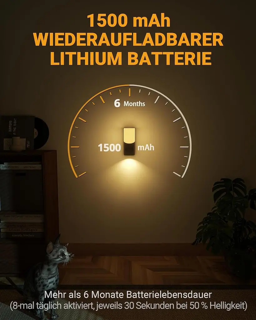 Lyridz Нічник із датчиком руху 2 шт. Теплий білий - фото 6