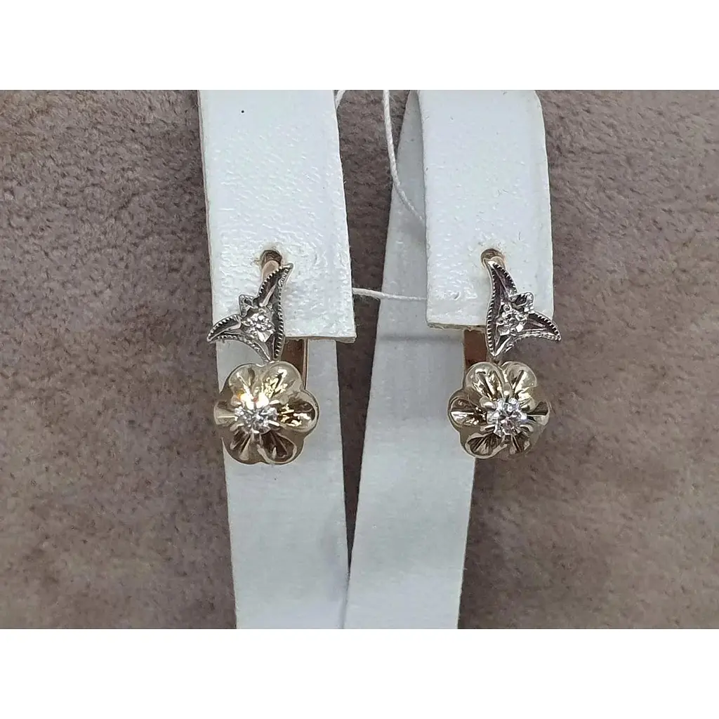 Золоті сережки Гаразд з діамантами. 3032700 - фото 4