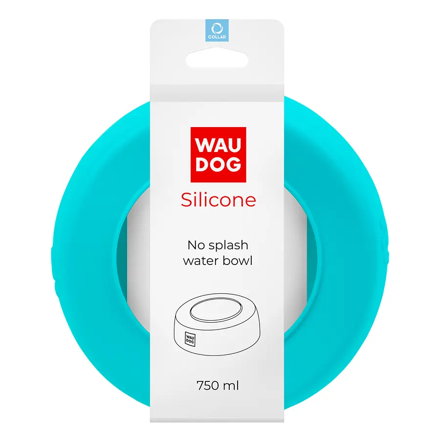 Миска-непроливайка Waudog Silicone, 750 мл, блакитний (50782) - фото 4