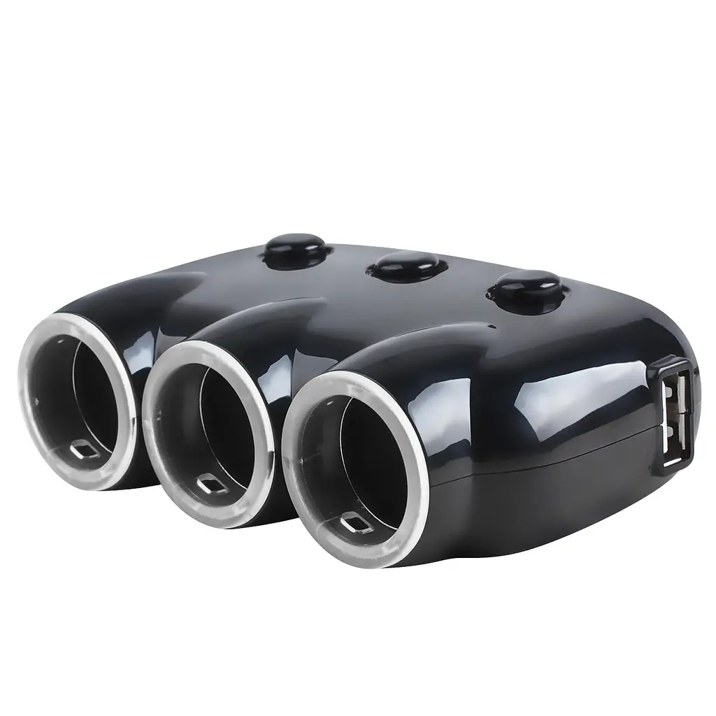 Адаптер автомобильный KONI STRONG KS45 3Socket 10A/120W 2 USB - фото 2