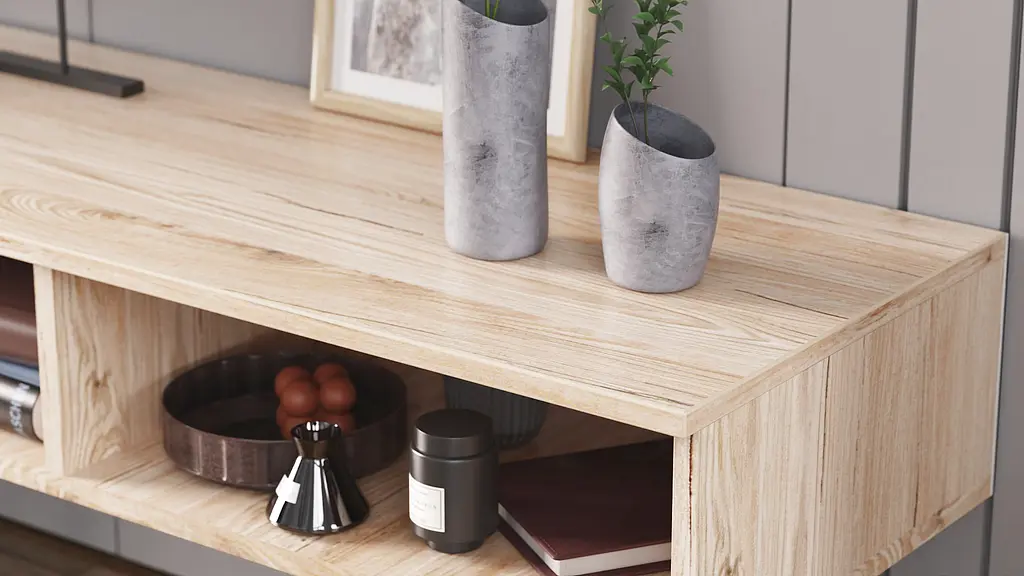 Тумба под ТВ Невада Ferrum-decor 45x100x38 Черный металл ДСП Дуб Сан-Марино 16 мм (FRD-106724) - фото 2