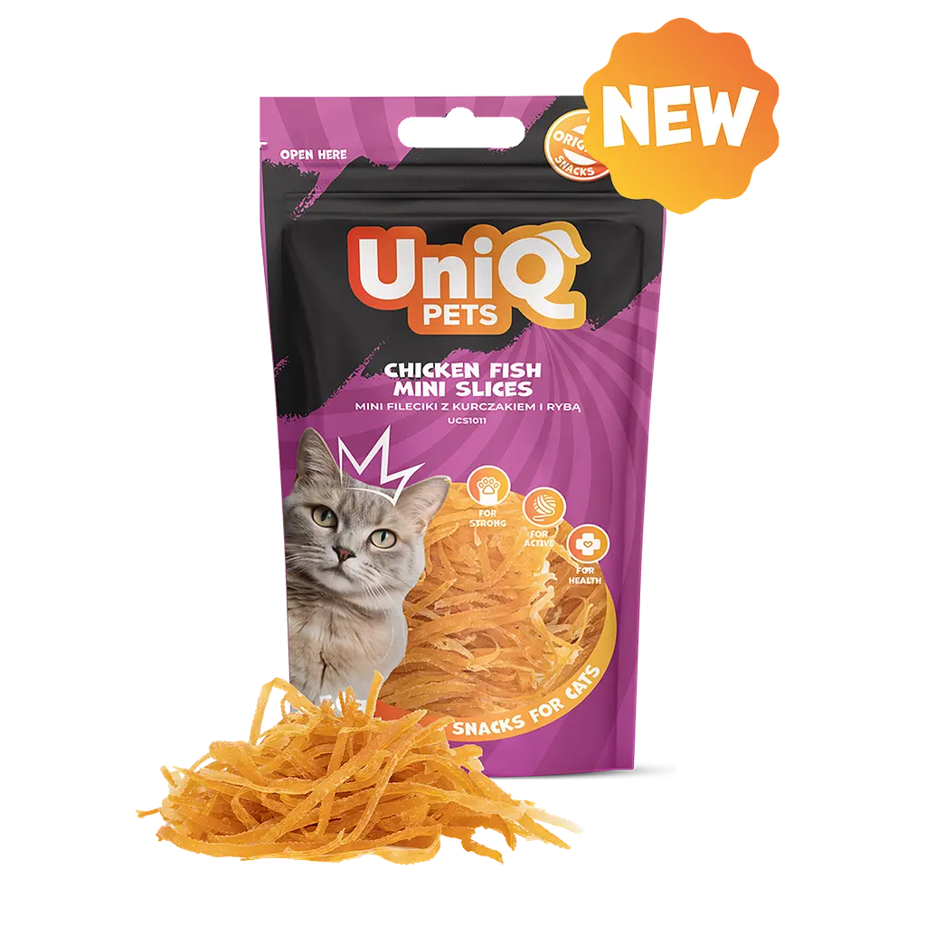 Ласощі для котів Uniq PETS CAT SNACKS MIMI Міні слайси з курки та тріски, 50 г - фото 2