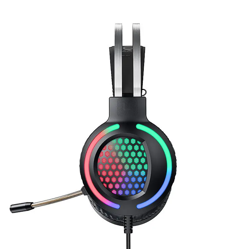 Игровые наушники Hoco ESD03 с микрофоном и LED подсветкой (Черный) - фото 6