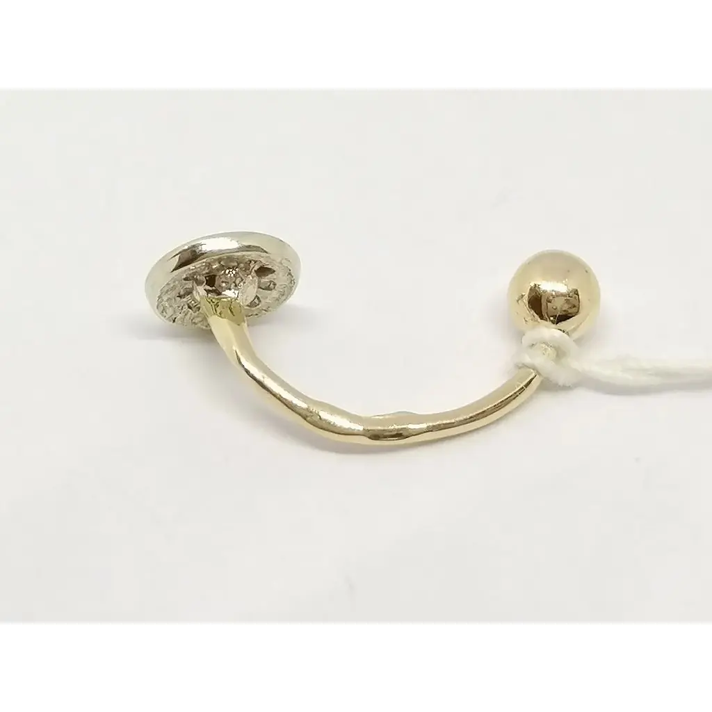 Золотая серьга-пирсинг Гаразд с фианитами. 3582594 - фото 3