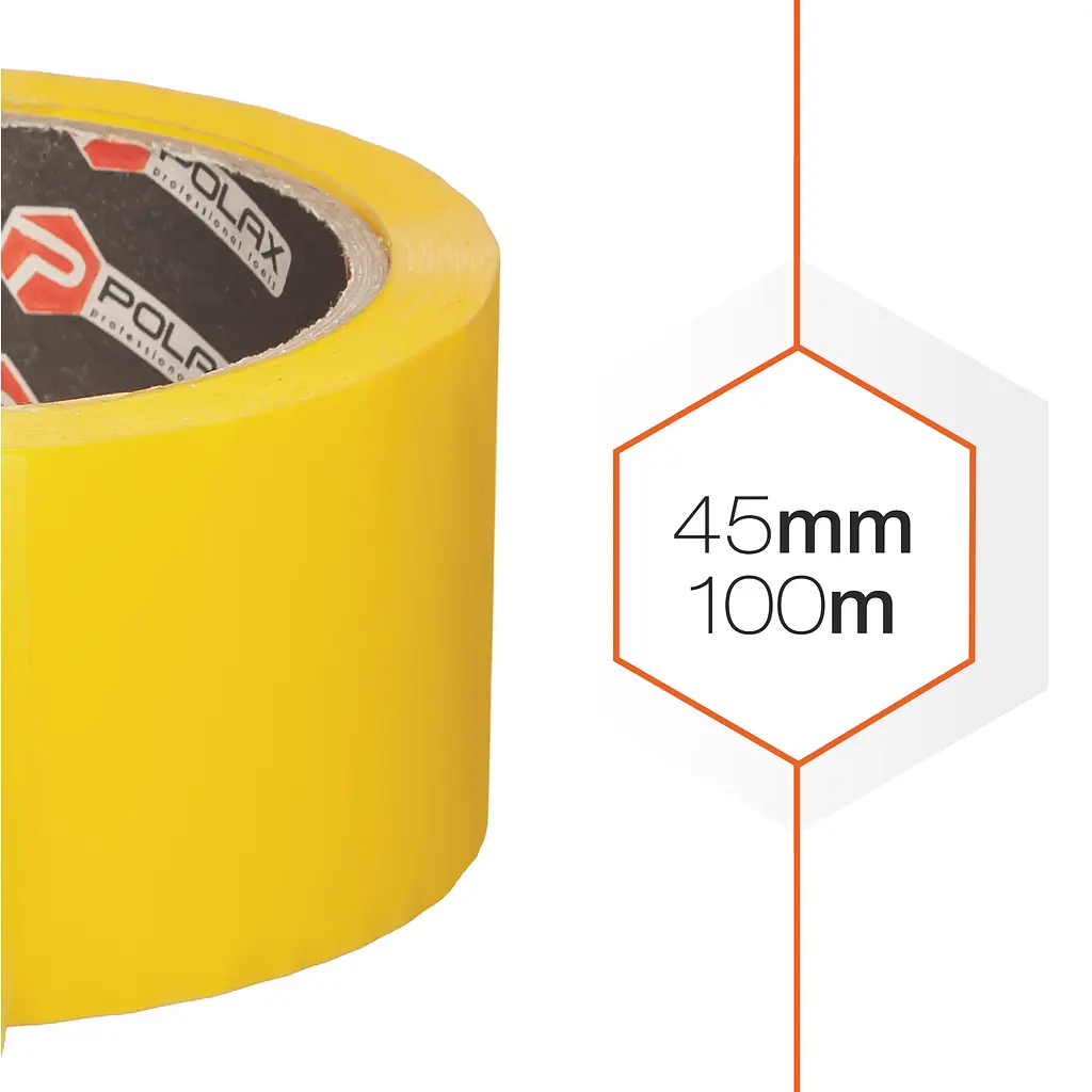 Пакувальна клейка стрічка Polax, жовта 45 мм × 100 м (101-119) - фото 2