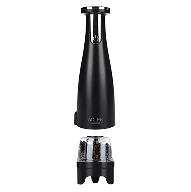 Набір з 3 млинів для спецій солі та перцю Adler AD 4449 на USB black - фото 3