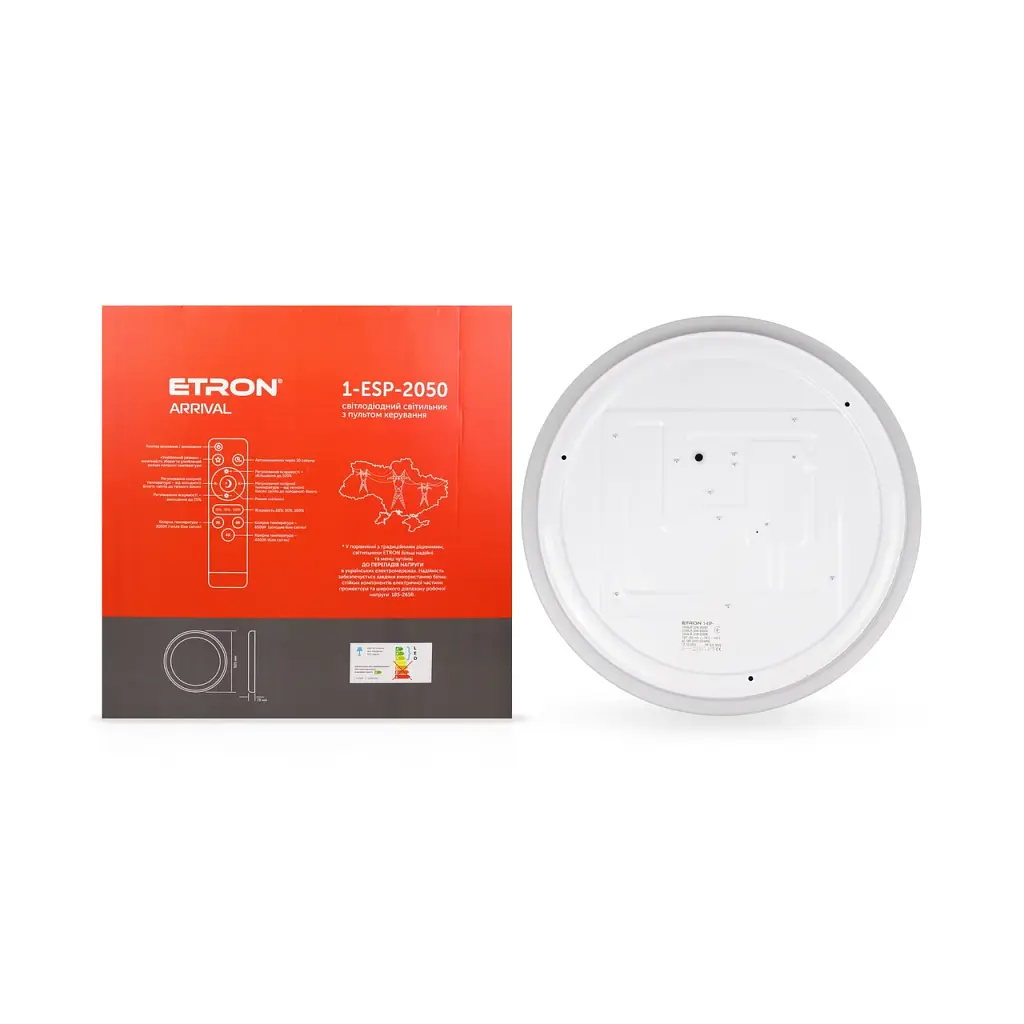 Світлодіодний світильник Smart ARRIVAL 1-ESP-2050 72W Black&White IP20 ETRON - фото 4