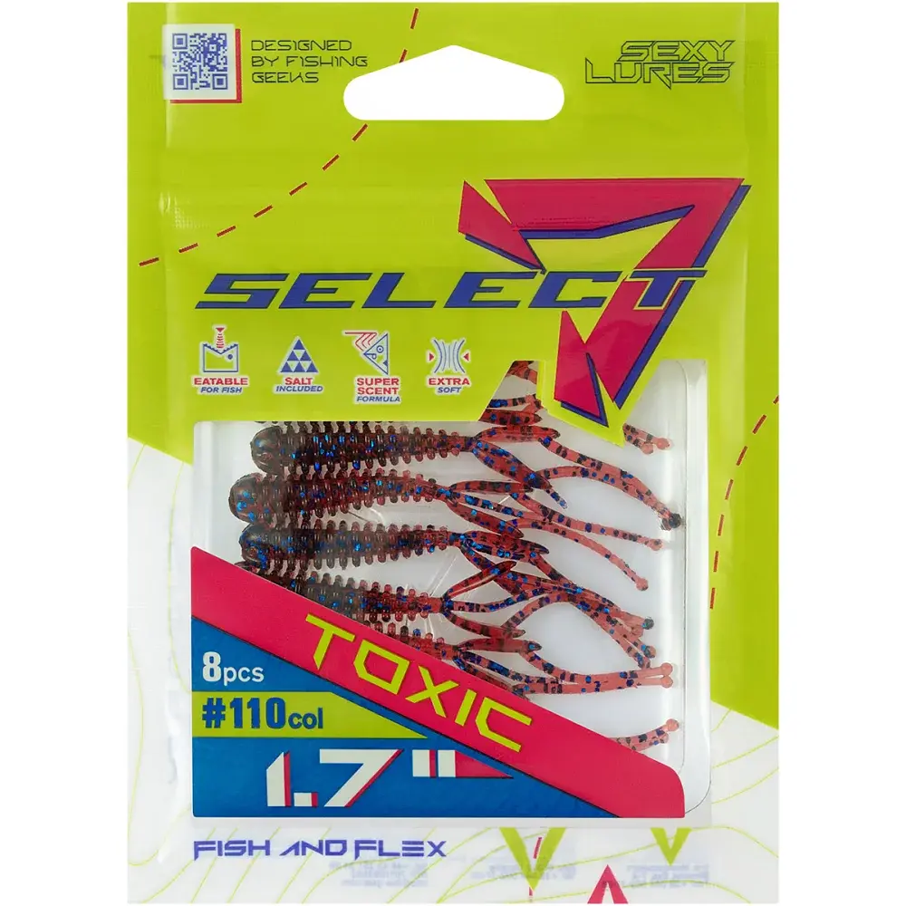 Силікон Select Toxic 1.7" 110 FE (8 шт/уп) - фото 2