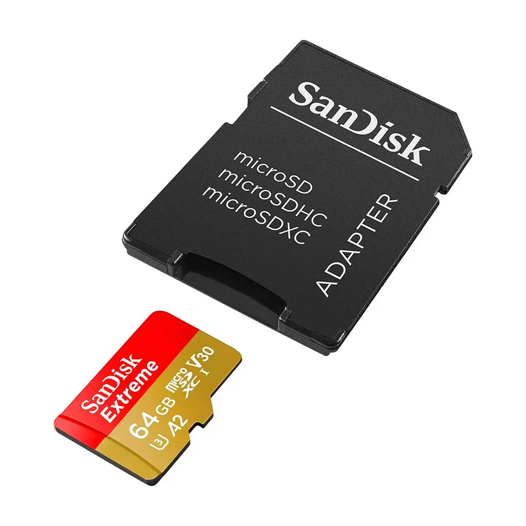 Карта пам'яті SanDisk 64GB microSD class 10 UHS-I Extreme For Action Cams and Dro (SDSQXAH-064G-GN6AA) - фото 2