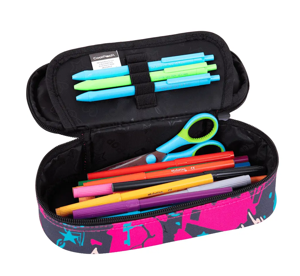 Пенал на блискавці CoolPack Campus K-POP black з органайзером для ручок 23x9x5 см (F062036) - фото 2