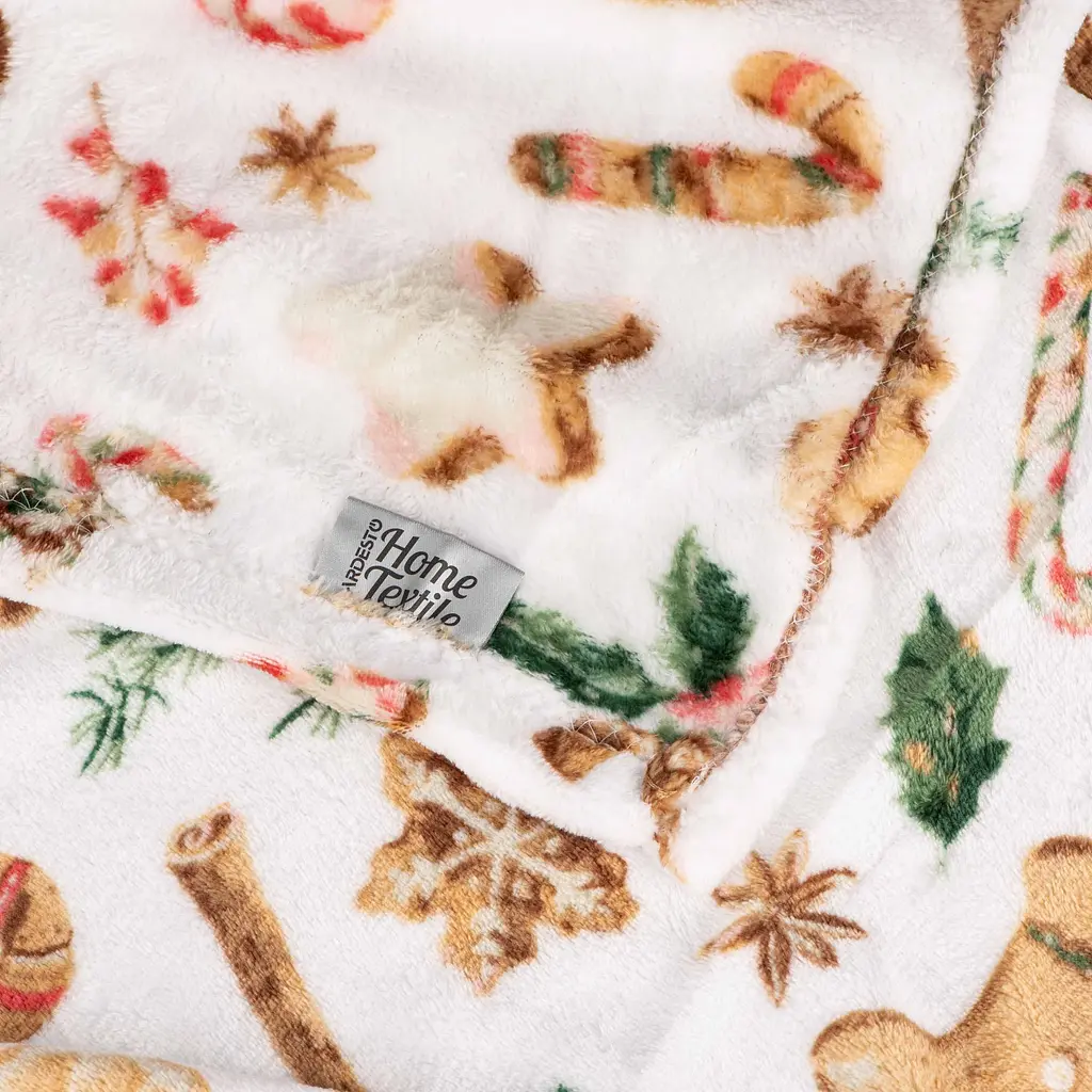 Плед Ardesto Flannel Имбирные пряники 160х200 см белый (ART0118PB) - фото 4