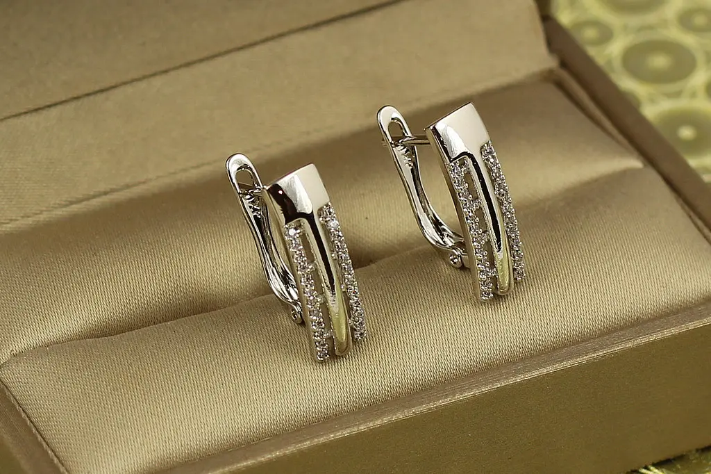Сережки Xuping Jewelry Аршин 1,8 см сріблясті - фото 2