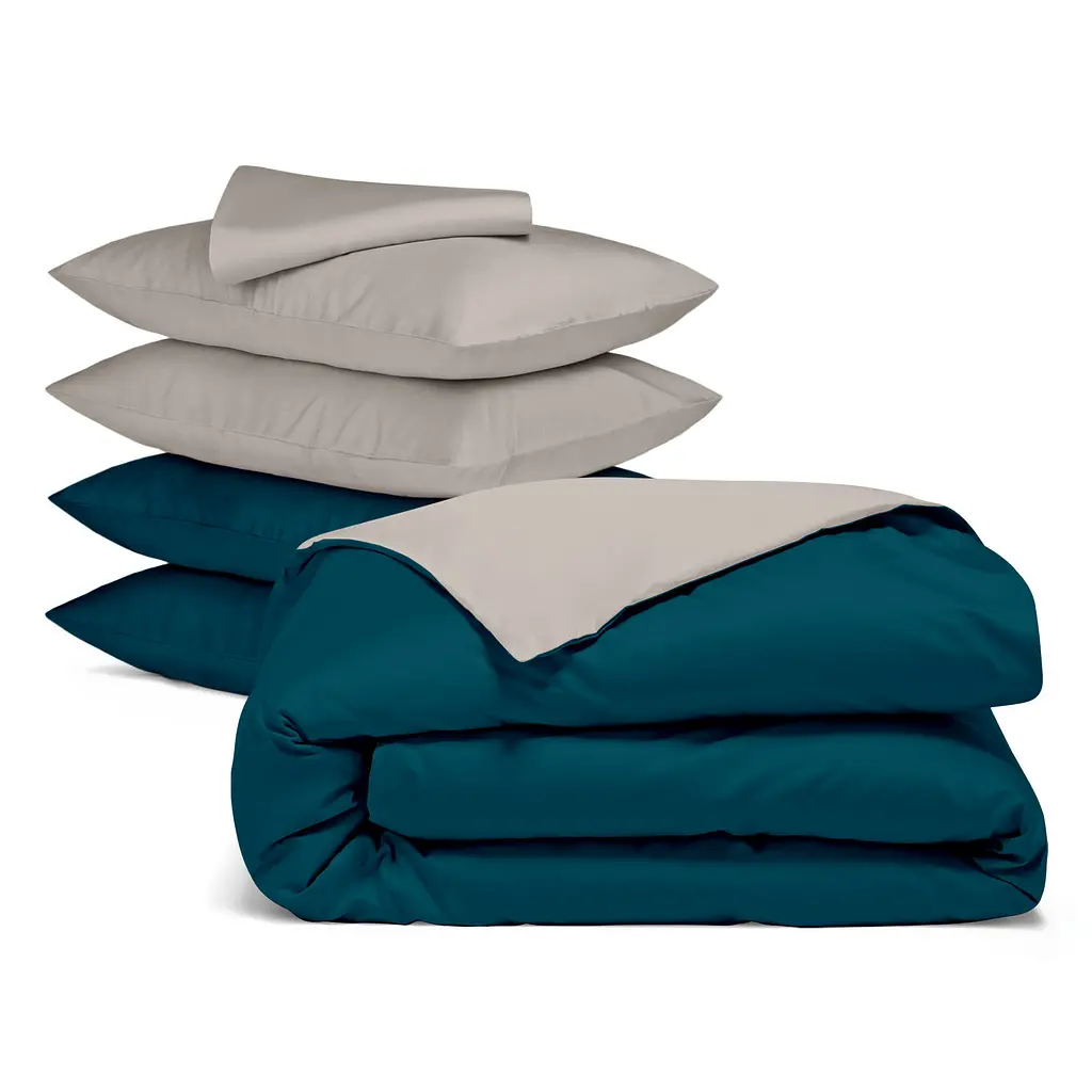 Євро постільна білизна 6 елементів з простирадлом на резинці OCEAN CS1 COSAS (4822052236369) - фото 2