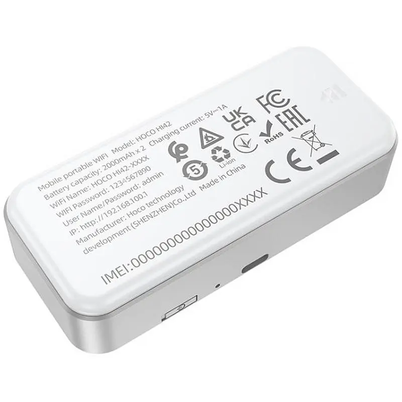 Портативний модем WiFi роутер Hoco HI42 150Mbps (SIM) 2000 mAh White - фото 5