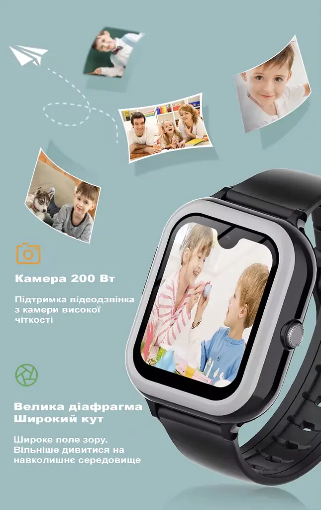 Смарт часы-телефон детские Wonlex KT31 4G с камерой WI-FI GPS SIM-картой Black (16995) - фото 7