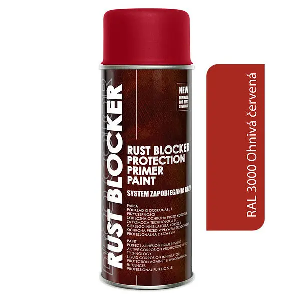 Фарба аерозольна Антиіржа Deco color 4в1 Rust Blocker 400 мл (RAL 3000) Червона