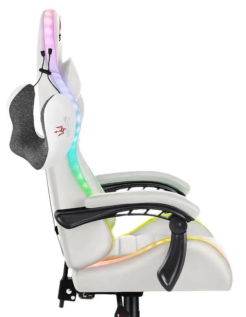 Компьютерное кресло Hell's HC-1003 LED RGB White - фото 4