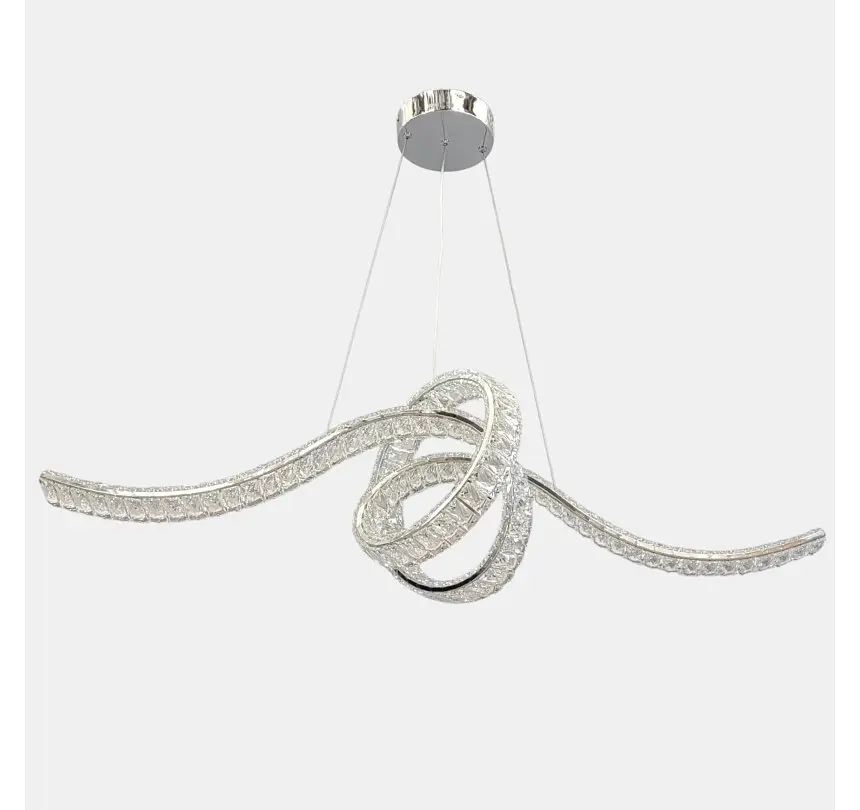 Підвісна кришталева LED-люстра Artlight 568-1000CH хромована з об'ємним вузлом, пультом та регулюванням яскравості - фото 3
