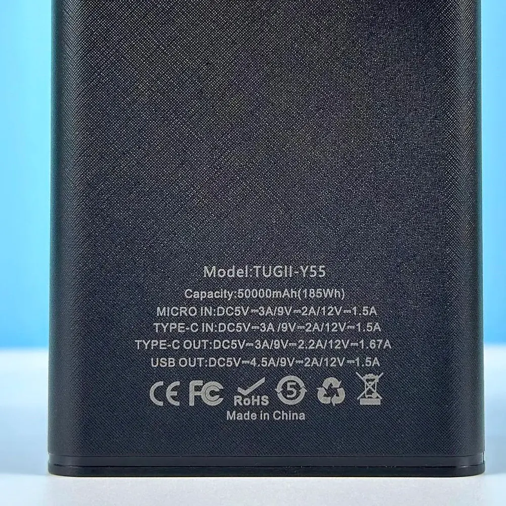 Павербанк 50000мА·ч Power Bank 2USB Type-C PD зі швидкою зарядкою до 22.5W та ліхтариком портативний зарядний пристрій акумулятор WUW TUGII Y55 - фото 6