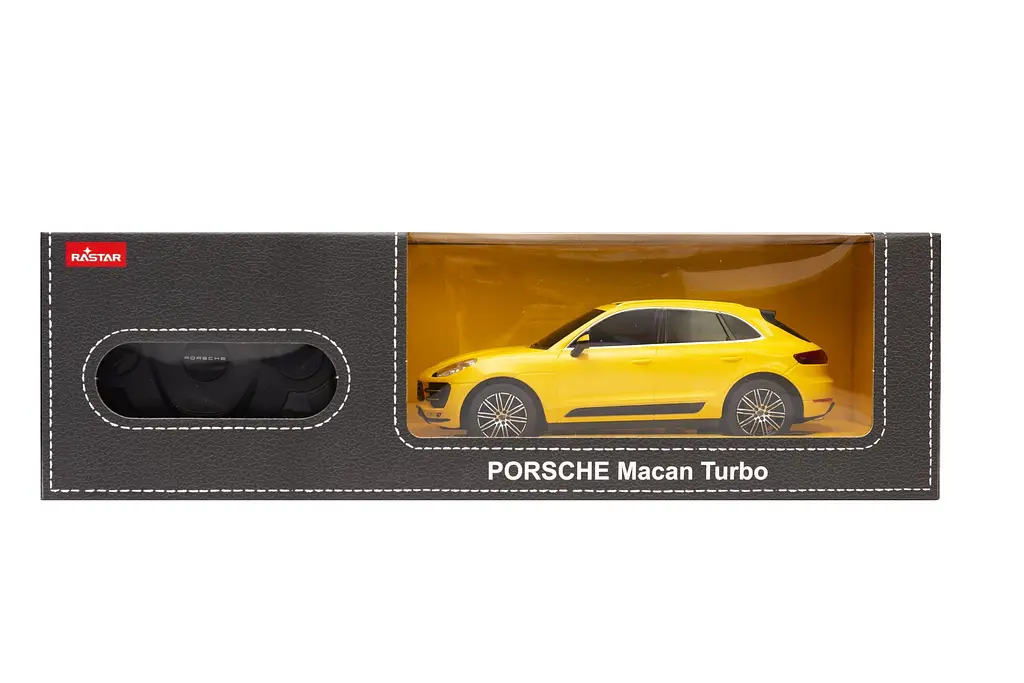 Машинка Rastar Porsche Macan Turbo на управлении 1:24 желтый 71800 - фото 4