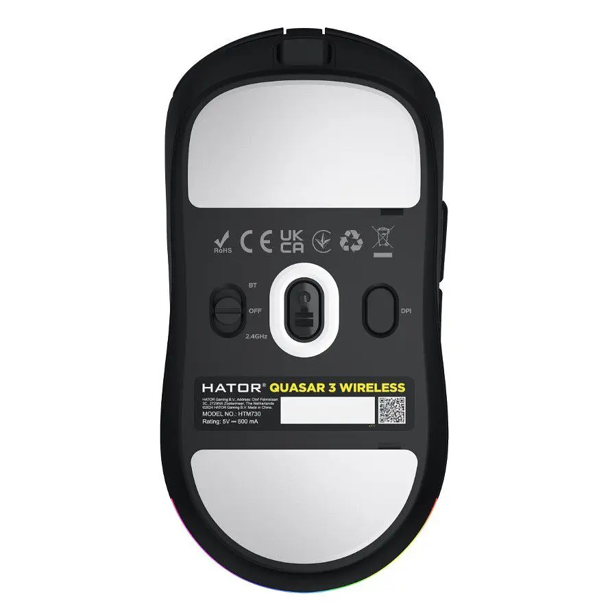 Игровая мышь HATOR HTM-730 Quasar3 Wireless ESports Gaming 12000dpi 35G Black - фото 5