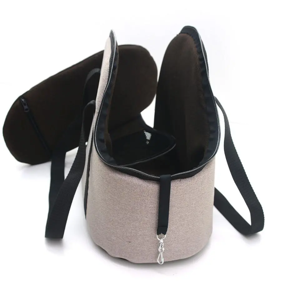 Сумка переноска для кошек и собак Zoo-hunt Loft №0 22х32х27 см бежевая - фото 2