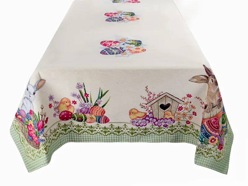 Скатертина  Lefard Home Textile Peeps гобеленова 320x140 см бежево-зелена (732-286) - фото 3