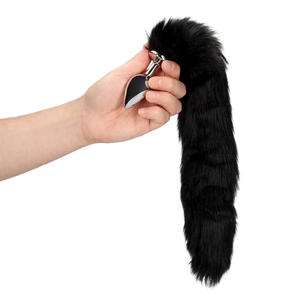 Анальна пробка Ouch! Fox Tail, 42.5 см (чорний) - фото 6