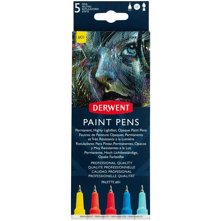 Набір кольорових ручок PAINT PEN PALETTE №1, 5шт Derwent