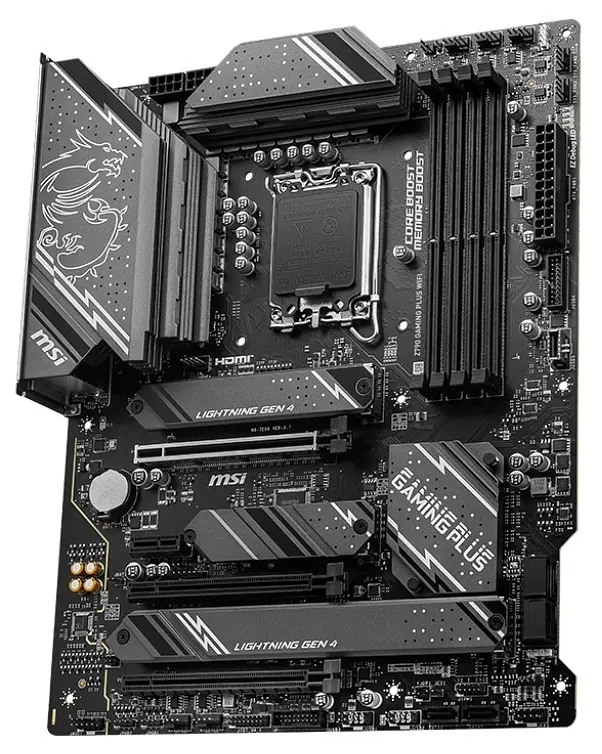 Материнская плата LGA1700, MSI Z790 GAMING PLUS WIFI, Z790, 4xDDR5, Int.Video(CPU), 6xSATA3, 4xM.2, 1xPCI-E 5.0 x16, 1xPCI-E 4.0 x16, 1xPCI-E 3.0 x16, 1xPCI-E 3.0 x1, ALC897, I225V, WiFi 6E, Bluetooth 5.3, 9xUSB3.2/8xUSB2.0, HDMI/DP, ATX - фото 3