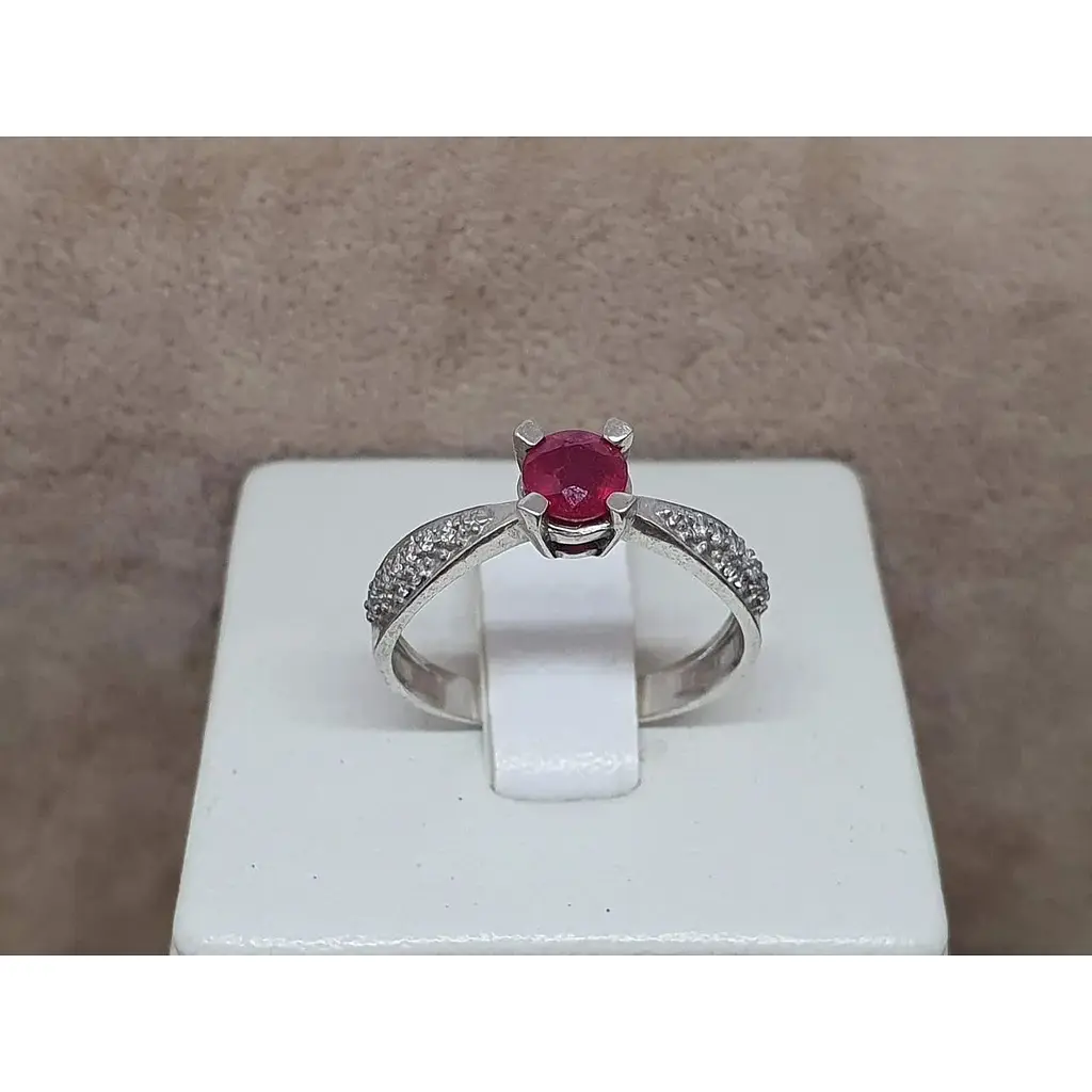 Серебряное кольцо Агни Анни с рубином. 1685/9Р-RUB 17,5 - фото 5