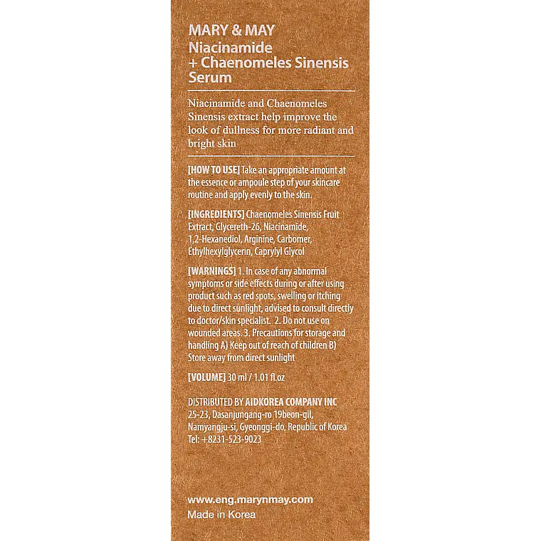 Сироватка Mary & May Niacinamide + Chaenomeles Sinensis, з ніацинамідом для освітлення шкіри, 30 мл - фото 3