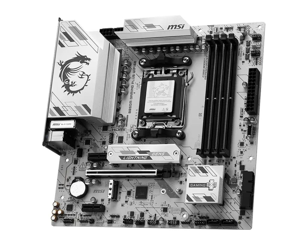 MSI Материнська плата B850M GAMING PLUS WIFI6E sAM5 B850 4xDDR5 M.2 HDMI DP WiFi BT mATX - фото 4