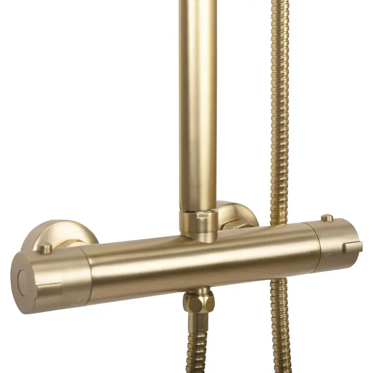 Душевая система Rea Tom brushed gold с термостатом REA-P5004, Золотой - фото 4