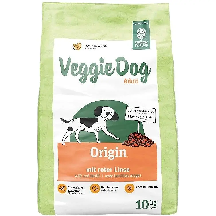Сухой вегетарианский корм Green Petfood Veggie dog Adult Origin для собак с красной чечевицей 10 кг - фото 2