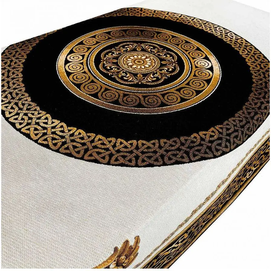 Скатертина Прованс Baroque 240х135 см чорно-біла з золотим (25446) - фото 2