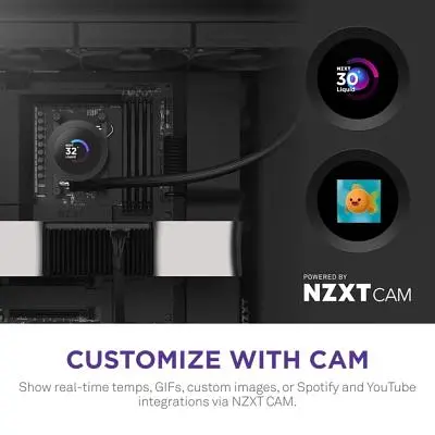 Система жидкостного охлаждения NZXT Kraken Plus V2 360mm AIO liquid cooler w/Displ (RL-KN360-B2) - фото 7