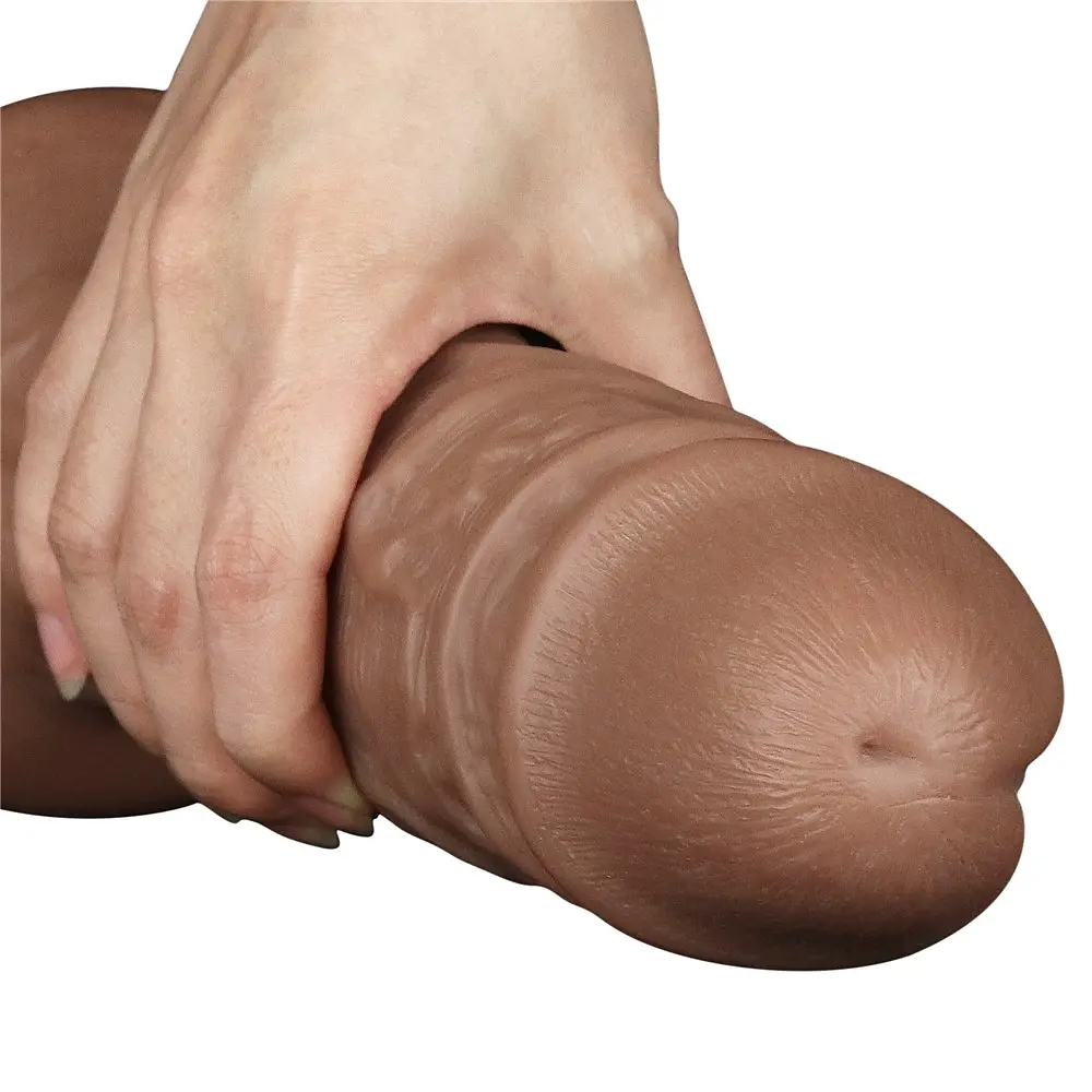 Вібратор Lovetoy Realistic Chubby Dildo 10.5'' 26.6 см коричневий - фото 7