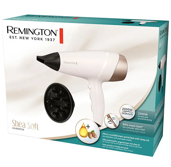 Фен Remington D4740 E51, White, 2200W, 2 скорости, 3 режима, стандартный концентратор (11мм), диффузор (45737560100) - фото 4
