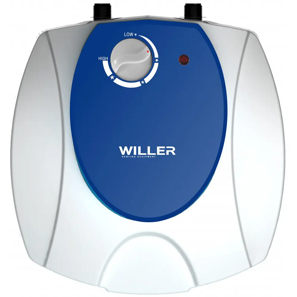 Водонагрівач WILLER Optima Mini, 1500 Вт, "мокрий" ТЕН, 6 л, вертикальний, квадратний, під мийкою, білий (PU6R)