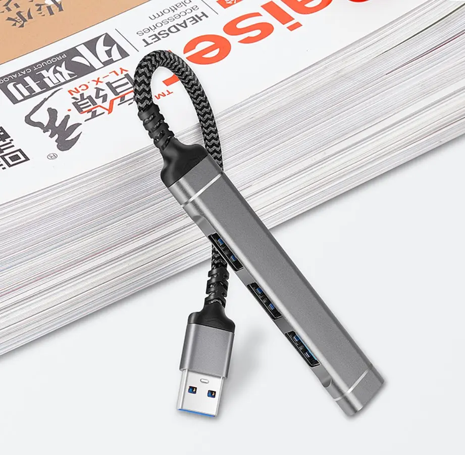 Розгалужувач Хаб 4 порти VEGGIEG VK-301 HUB USB 3.0 на USB 3.0 — 4 порти, 480Mbts, живлення від USB, 15cm - фото 4