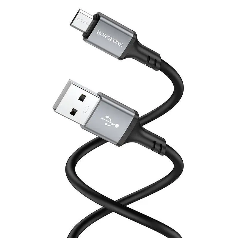 Кабель Borofone BX83 Micro Famous silicone charging data cable чорний - фото 3