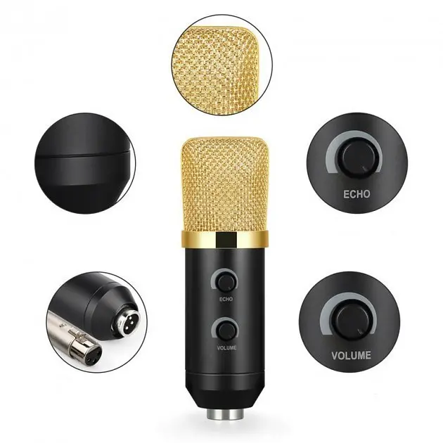 Конденсаторний студійний мікрофон VGS M-800U PRO-MIC зі стійкою та вітрозахистом - фото 4