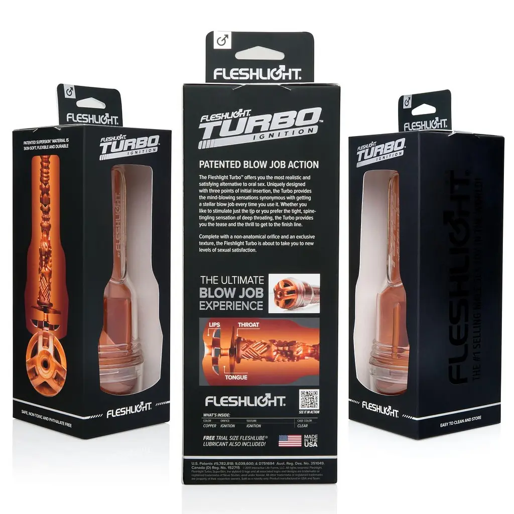 Мастурбатор Fleshlight Turbo Ignition Copper (имитатор минета) - фото 3