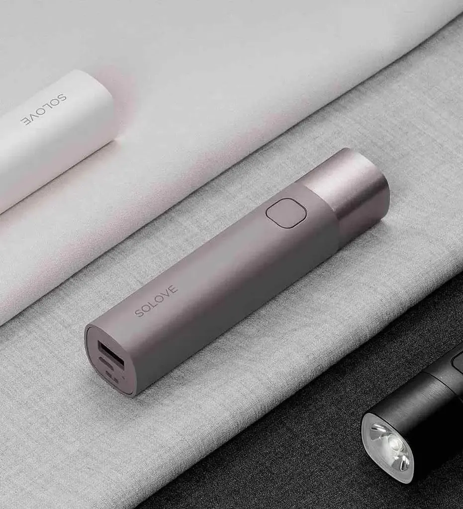 Ліхтарик + павер банк Solove X3S Portable Flashlight USB-C сіро-коричневий (purple) - фото 3