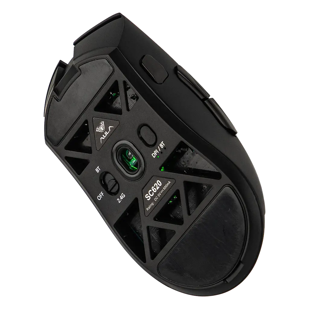Игровая беспроводная мышка Aula SC620 / Три режима подключения / Сенсор PAW3311 / 67 г / 12000 DPI / Black - фото 7